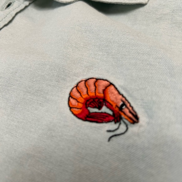 Brunswick Shirt Mens Large Blue Cotton On Icon Series Shrimp Logo Casual - Picture 5 of 5